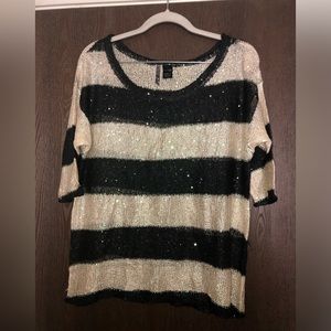 BKE striped sequin top size S